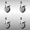 Service Caster 5 Inch 316SS Thermoplastic Rubber Swivel 3/4 Inch Stem Caster Set Lock Brake SCC-SS316TTLEX20S514-TPRB-34-4 - alternate 1